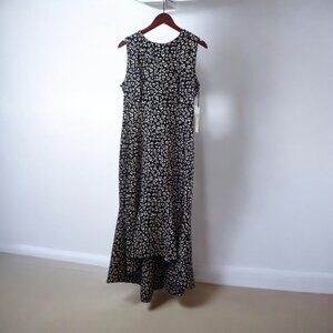 Calvin Klein Black & White High Low Hem Sleeveless Dress ZS 10